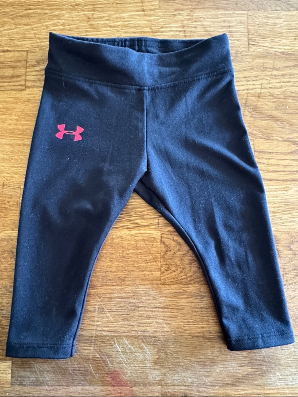 Under Armour Kids Black Leggings with Pink Logo